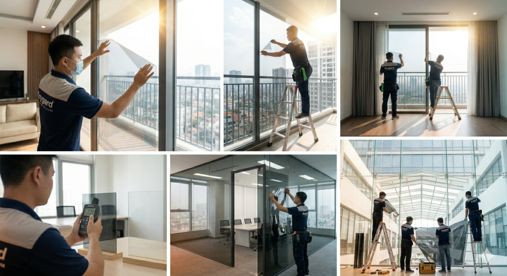 Dán phim cách nhiệt cửa kính